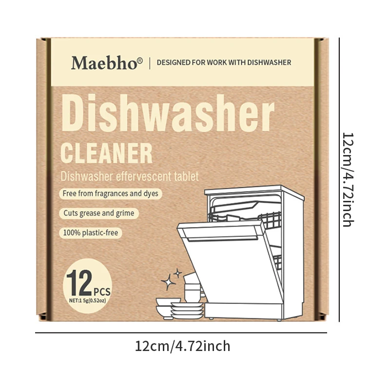 Dishwasher Cleaner Tablets Strong Oil Stain Removal Descaling Detergent Efficientive Effervescent for Dishwasher Washing Machine - Image 5