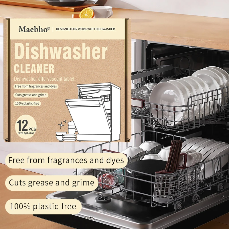 Dishwasher Cleaner Tablets Strong Oil Stain Removal Descaling Detergent Efficientive Effervescent for Dishwasher Washing Machine - Image 6