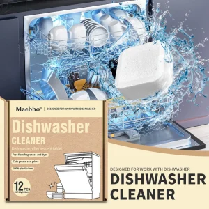 Dishwasher Cleaner Tablets Strong Oil Stain Removal Descaling Detergent Efficientive Effervescent for Dishwasher Washing Machine