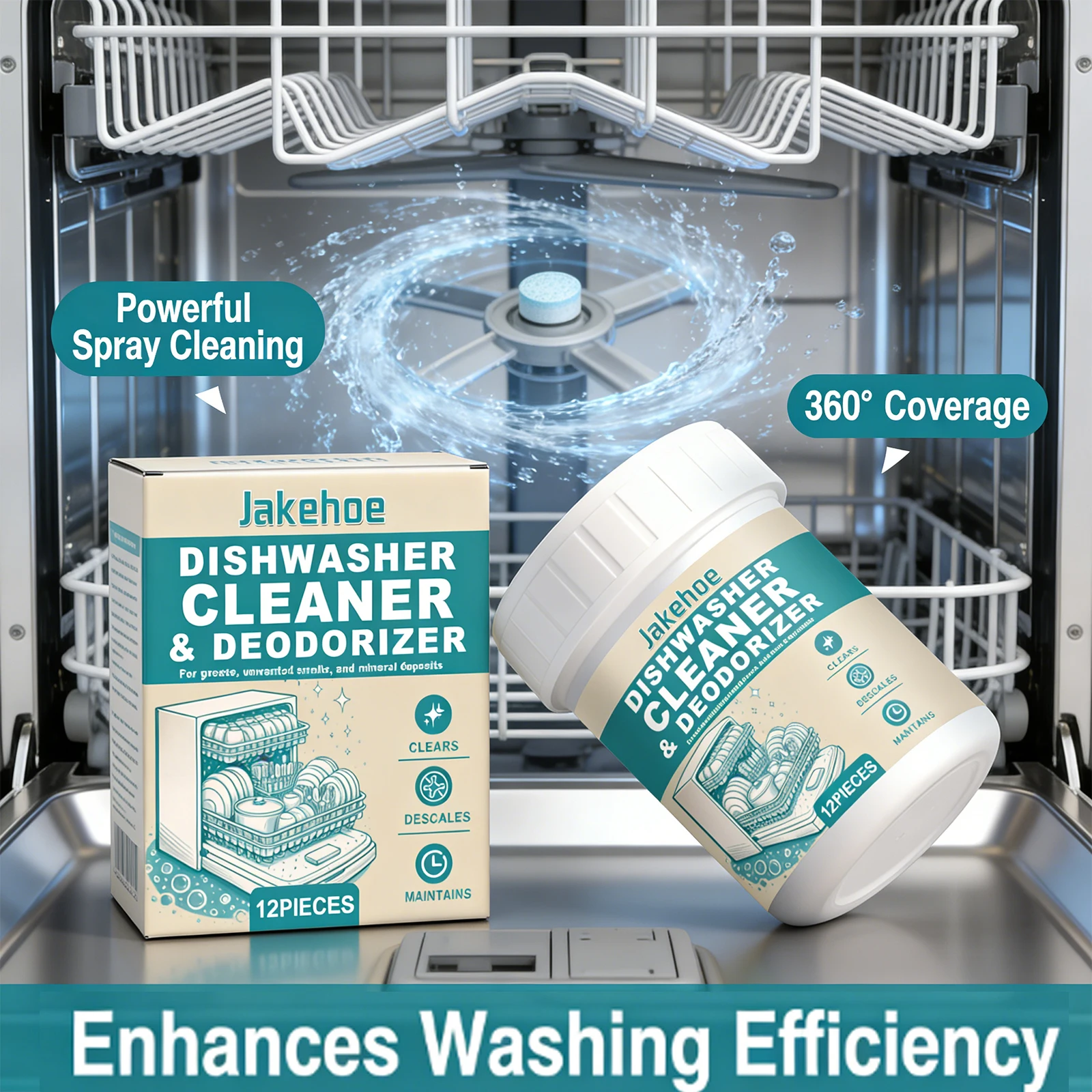 Dishwasher Cleaning Tablet Effectively Remove Food Residues Eliminate Odors Reduce Bacterial Growth Dishwasher Descaling Cleaner - Image 2