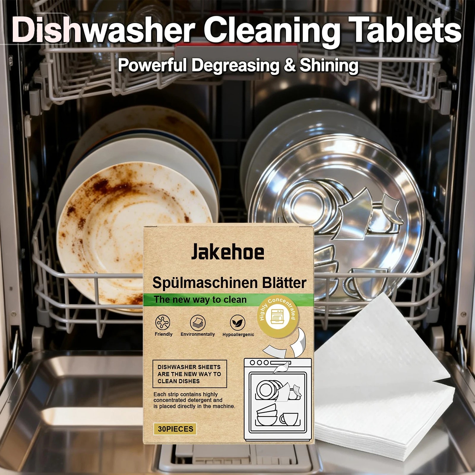 Dishwasher Cleaning Tablets Oil Dirt Removal Descaling Detergent Tablets High Efficient Kitchen Cleaning Tools for Dishwasher - Image 2