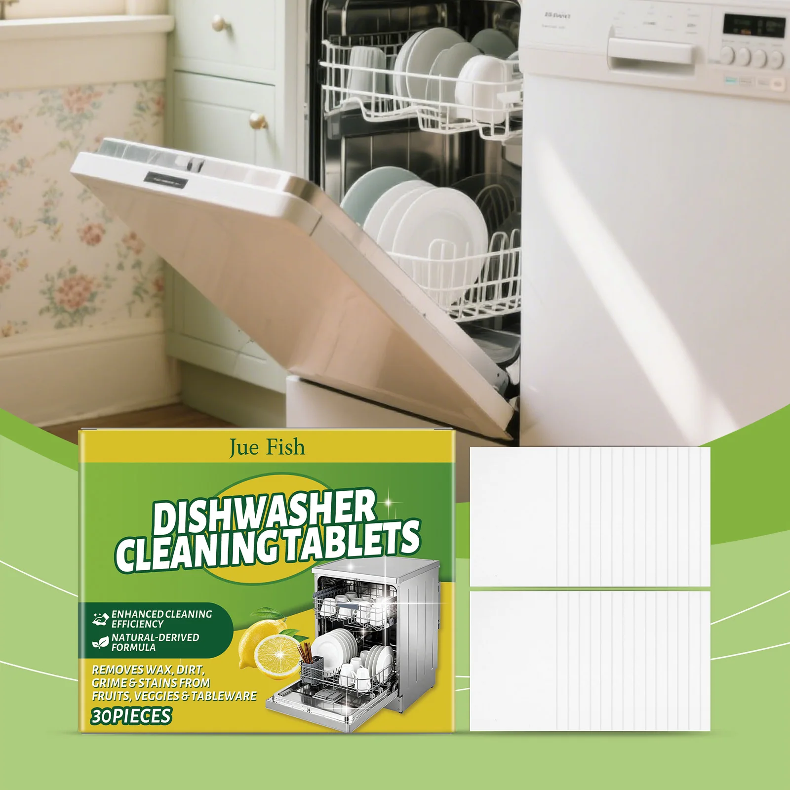 Dishwasher Cleaning Tablets Quickly Decompose Oil Stains Improve Cleaning Efficiency Eliminate Odors Dishwasher Cleaning Agents - Image 2