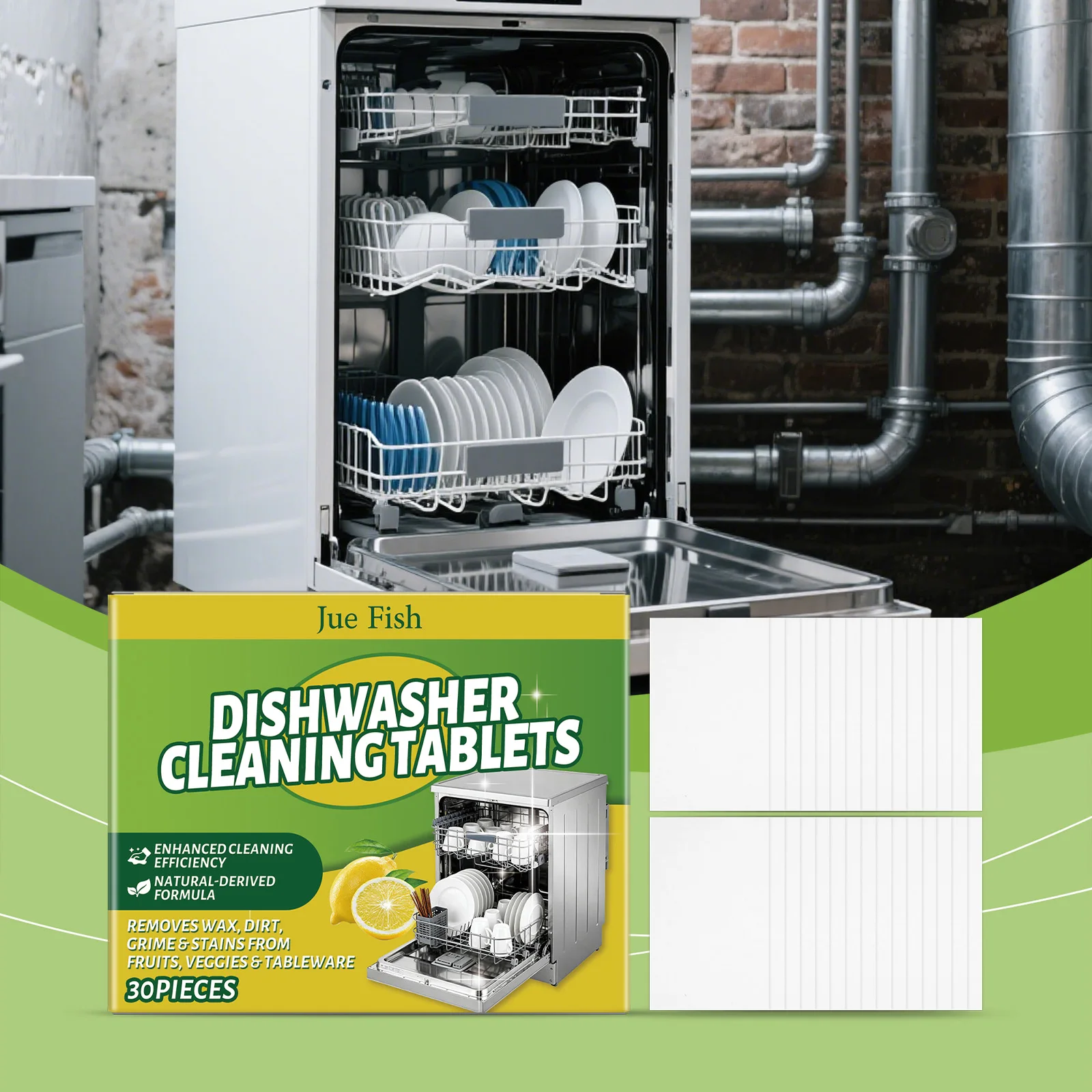 Dishwasher Cleaning Tablets Quickly Decompose Oil Stains Improve Cleaning Efficiency Eliminate Odors Dishwasher Cleaning Agents - Image 4