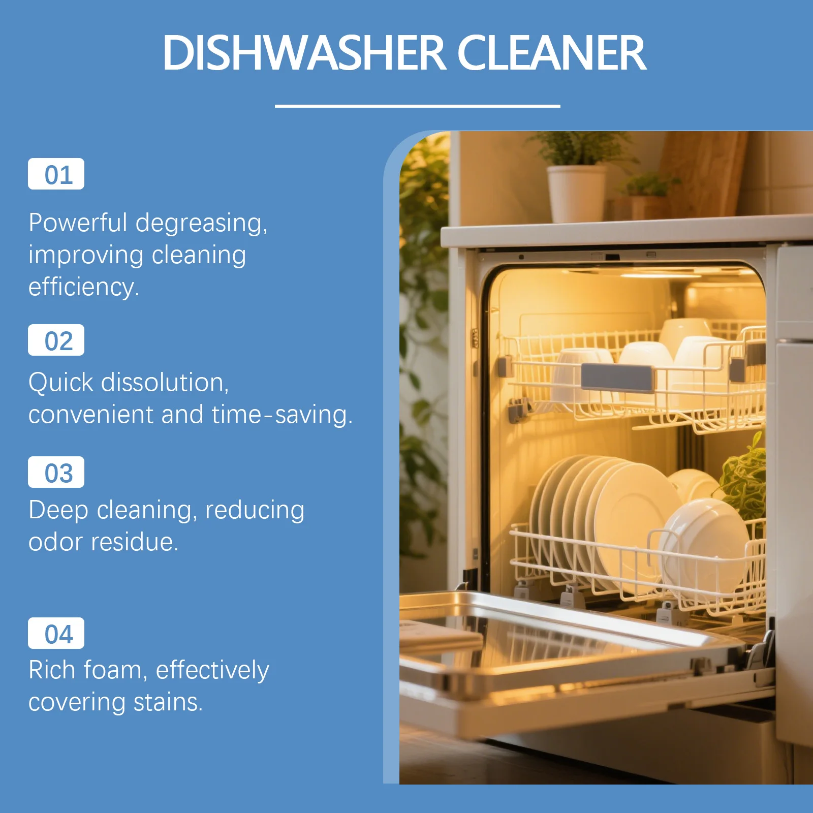 Dishwasher Cleaning Tablets Strong Oil Stain Removal Descaling Detergent Kitchen Cleaning Tools for Dishwasher Washing Machine - Image 4
