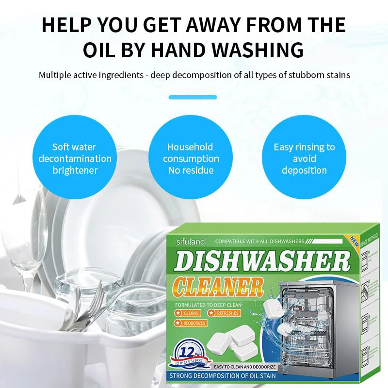 Dishwasher Detergent Tablets Deep-cleaning Limescale Mineral Buildup Odor Removal Effervescent Tablet for Kitchen Tableware Care - Image 3