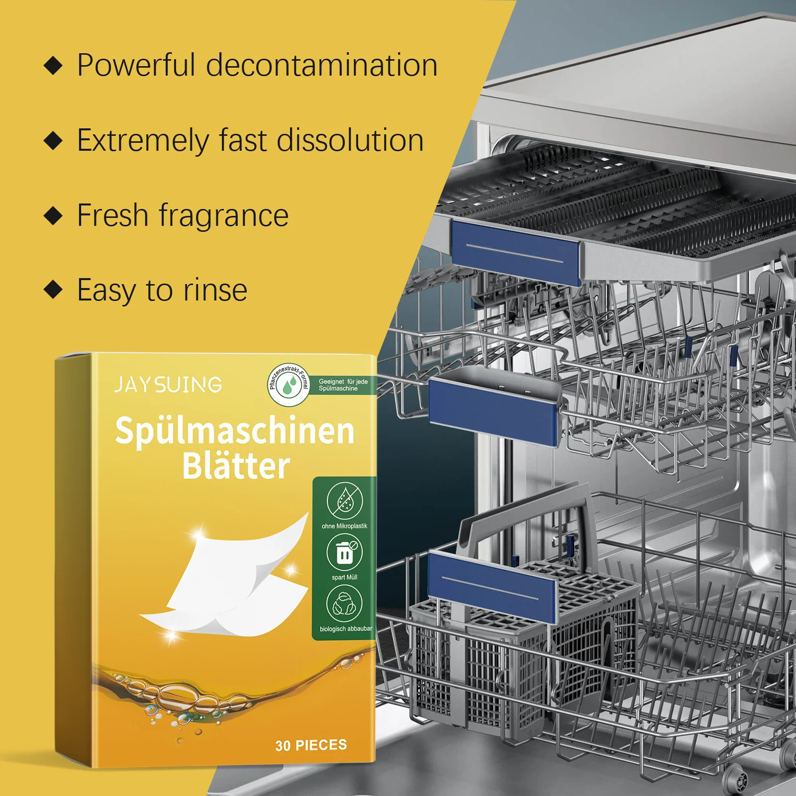 Dishwasher Tablets Oil Stains Deep Cleaning Decontamination Remove Scale Odors Descaling Detergent Tablets Kitchen Cleaning Tool - Image 6