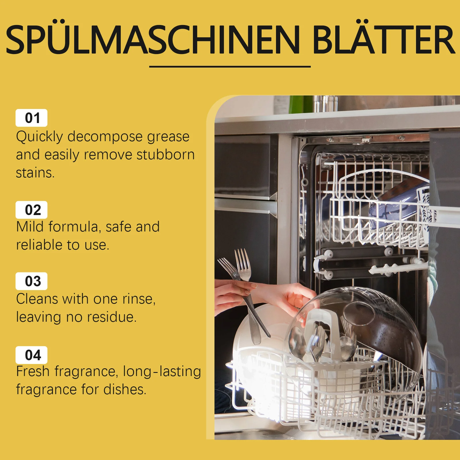 Dishwasher Tablets Oil Stains Deep Cleaning Decontamination Remove Scale Odors Descaling Detergent Tablets Kitchen Cleaning Tool - Image 3