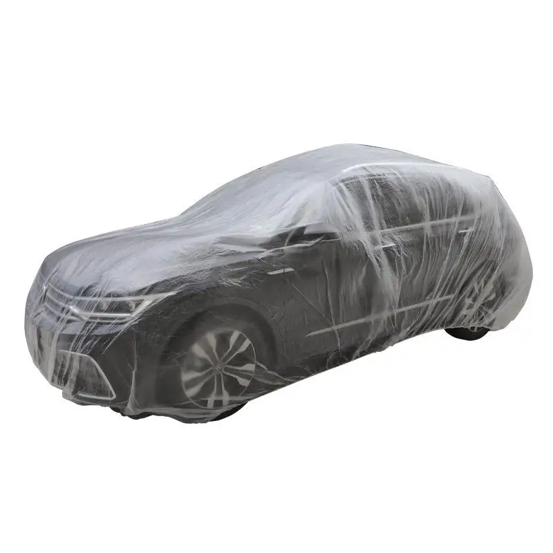 Disposable Clear Car Cover - Universal PE Waterproof Dust Protector Throw-Away Transparent Indoor Auto Body Dustproof Protection - Image 6