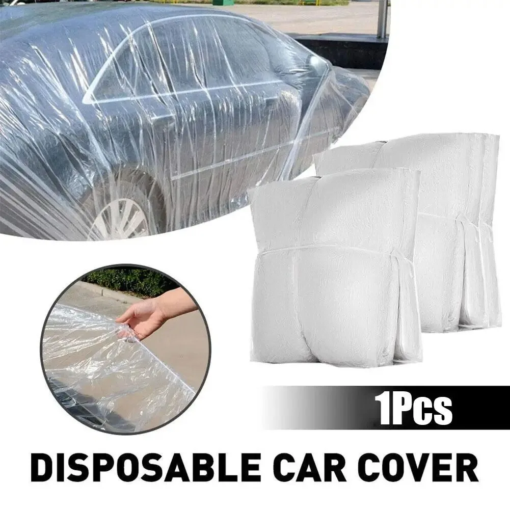 Disposable Transparent Car Clothing Cover Dustproof Rainproof Transparent Paint Dustproof Plastic PE Film Rainproof Car Cover - Image 6