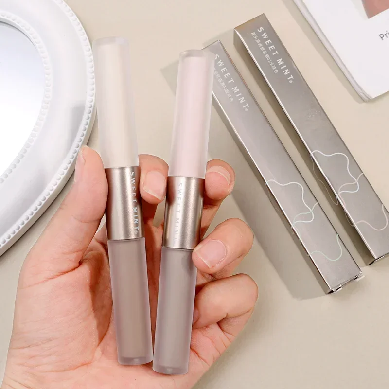 Double Head Face Contouring Stick 2 in 1 High Gloss Grey Brown Matte Nose Shadow Cream Brighten Highlighter Face Bronzer Makeup - Image 6