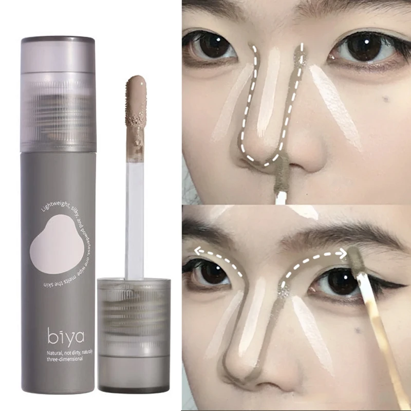 Face Brighten Contouring Liquid Concealer Makeup Waterproof Nose Shadow Contour Lasting Natural Bronzer Highlighter Cosmetics