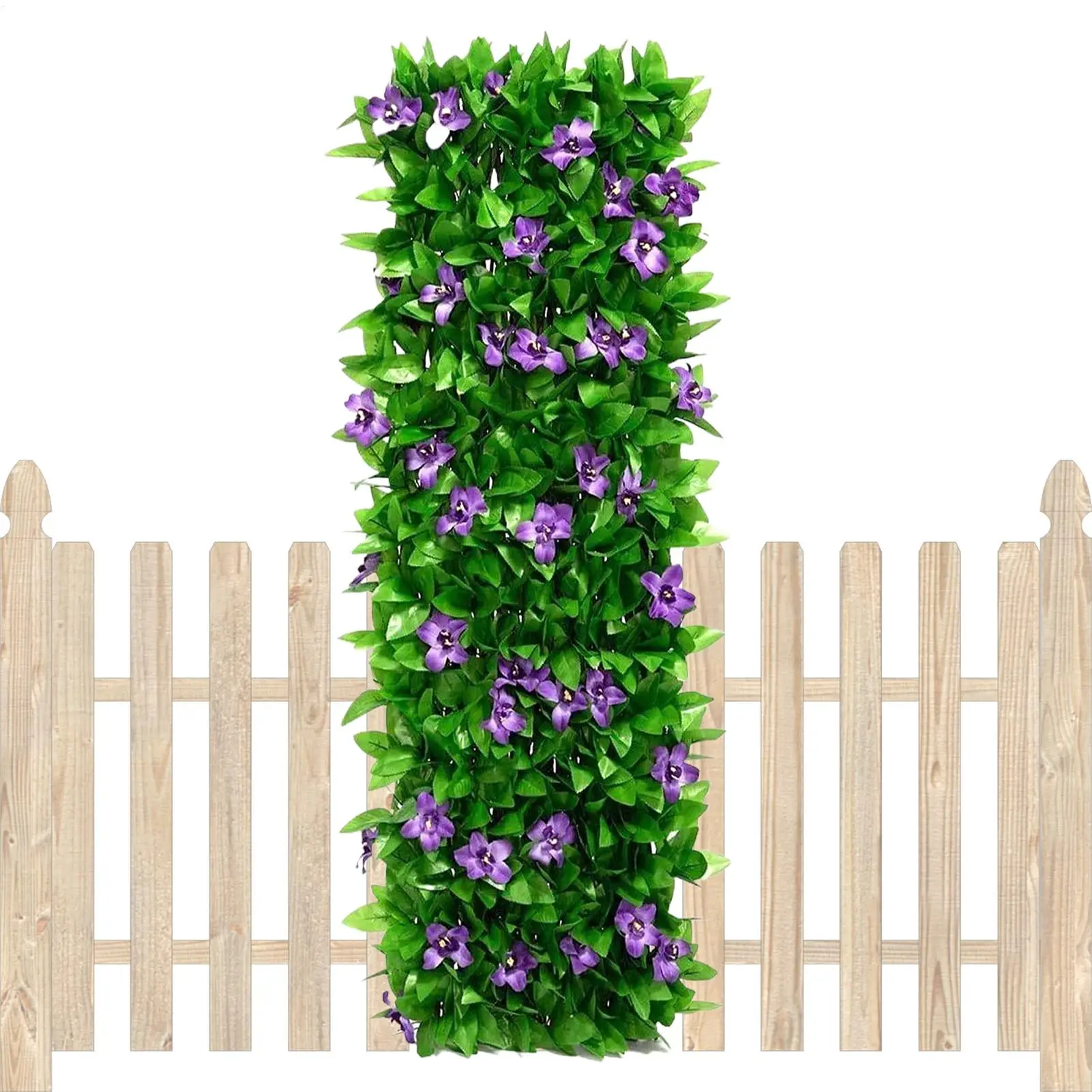 Fake Artificial Expandable Gardening Supplies Fake Hedges With Flower Privacy Fence Screen For Home Hotel Restaurant Apartment - Image 2