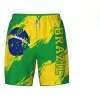 Fashion Brazil Flag Beach Shorts Summer Casual Men Women 3D National Emblem Printed Short Pants Loose Quick Dry Swim Trunks