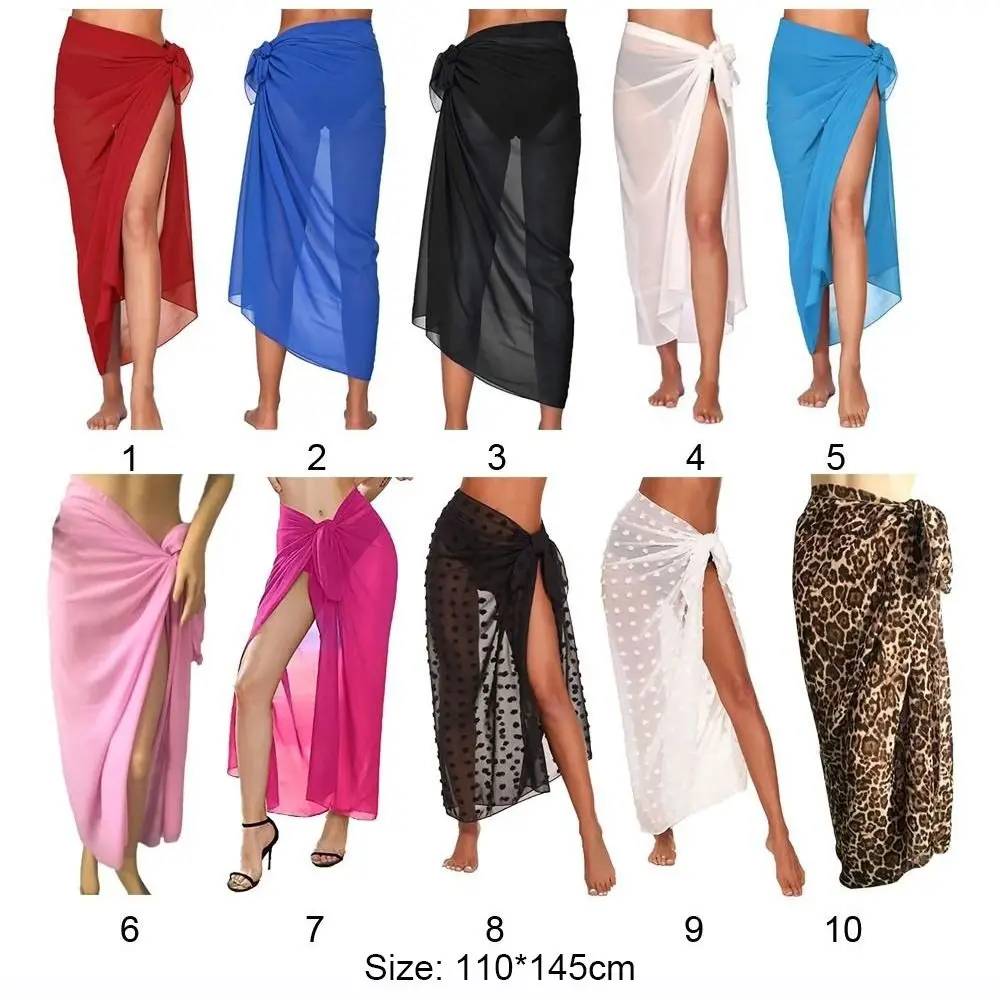 Fashion Multicolor Bikini Cover-ups Chiffon Travel Swimsuit Coverup Sexy Long Sarong Beach Scarf Female - Image 2