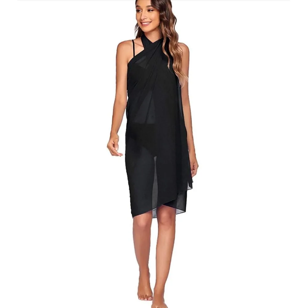 Fashion Multicolor Bikini Cover-ups Chiffon Travel Swimsuit Coverup Sexy Long Sarong Beach Scarf Female - Image 3