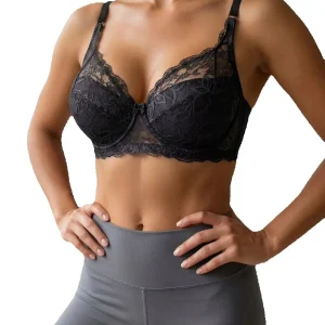 Floral Lace Woman Bra Hollow Lace Push Up Bra Thin Cup Underwire Breathable & Comfortable Sexy Lingerie