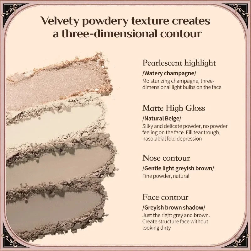 Flower Knows Chocolate Wonder-Shop Highlighter Contour Powder Face Palette for Women Bronzer Illuminator Original Highend Makeup - Image 4