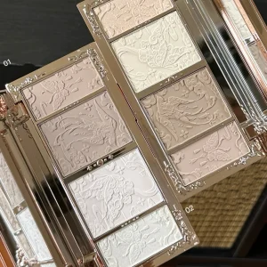 Flower Knows Highlighter Contour Powder Chocolate / Butterfly Cloud Collar Series Exquisite Relief Brighten Natural Face Makeup