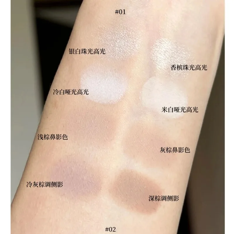 Flowerknows Makeup Butterfly Bronzers Embossed Highlighters&Contour Palette Face Powder Iluminador Contouring Cream Make Up - Image 5