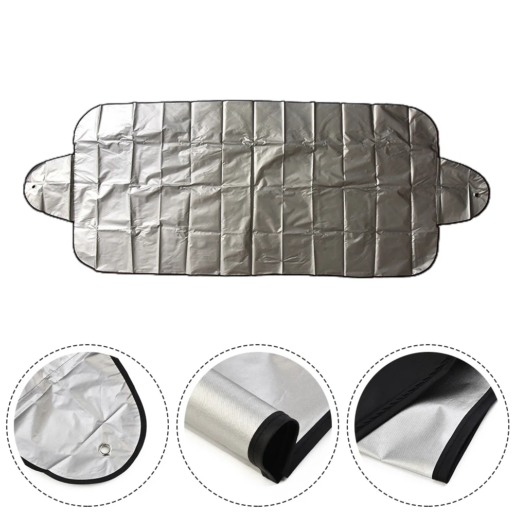 Foldable Car Windshield Snow Cover Cap Frost Guard Ice Winter Silver Ribbon 70cmx150cm Windshield Sunshades Exterior Accessories - Image 5