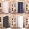 Foldable Magnetic Shower Curtain Waterproof Bathroom Curtain Privacy Shower Curtain Bathtub Curtain for Home Rental Bathroom