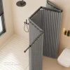 Foldable Magnetic Shower Curtain Waterproof Privacy Divider Shower Screen for Home Apartment Dorm Modern Decor