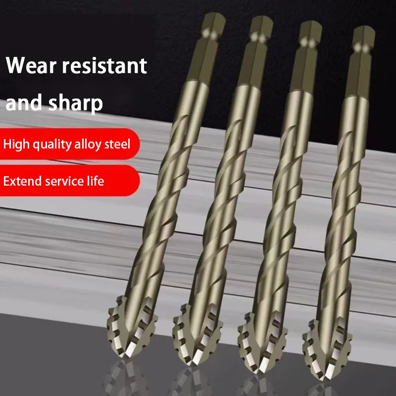 Four-Edged Eccentric Drill Bit Tile Drill Bit Concrete Drill Bit Set Drilling Tool Serrated High Hardness Skewed Head 2026 - Image 2