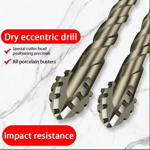 Four-Edged Eccentric Drill Bit Tile Drill Bit Concrete Drill Bit Set Drilling Tool Serrated High Hardness Skewed Head 2026