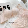 French romantic girl's underwear with lace and no steel hoop, gathered top support bra
