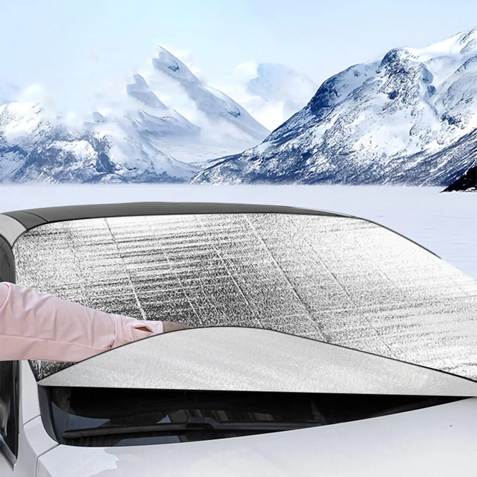 Front Car Window Ice Protection Snow Ice Windshield Cover All Weather Vehicle Sun Block Exterior Anti-Freeze Protector For RVs - Image 2