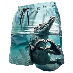 Funny Animals Graphic Beach Shorts Fashion Summer Street Unisex 3D Printed Swim Trunks Casual Beach Vacation Kids Short Pants