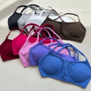 Gathering Shock-proof and Beautiful Back Seamless Sports Bras Gym Women Top Crop Tube Yoga Tops Fitness Scrunch Bum Workout Suit