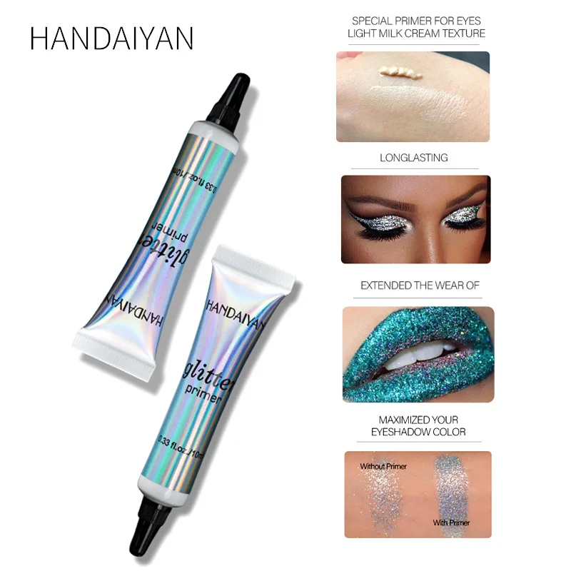 HANDAIYAN Glitter Primer Makeup Glue Flash Eyes Gel Face Eye Body Sequin Primer Long-lasting Brilliant Makeup Tools Primer Shiny - Image 4
