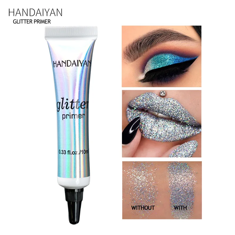 HANDAIYAN Glitter Primer Makeup Glue Flash Eyes Gel Face Eye Body Sequin Primer Long-lasting Brilliant Makeup Tools Primer Shiny