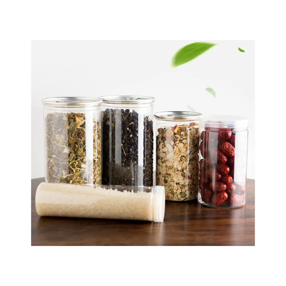 HOT PET Plastic Seal Bottle Clear Empty Packing Bottle Circular Bucket Storage Biscuit Jar Food Grade Sealed Cans Tank Container - Image 4