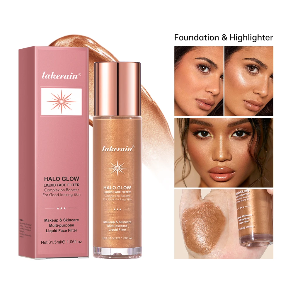 Halo Glow Liquid Filter Liquid Highlighter Face Contouring Pearlescent Makeup Brightener Bronzer Glow Body Face Contour Shimmer - Image 2