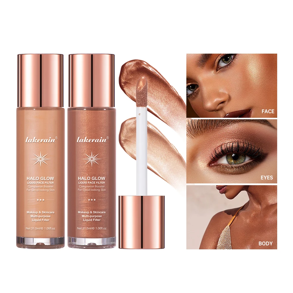 Halo Glow Liquid Filter Liquid Highlighter Face Contouring Pearlescent Makeup Brightener Bronzer Glow Body Face Contour Shimmer - Image 4