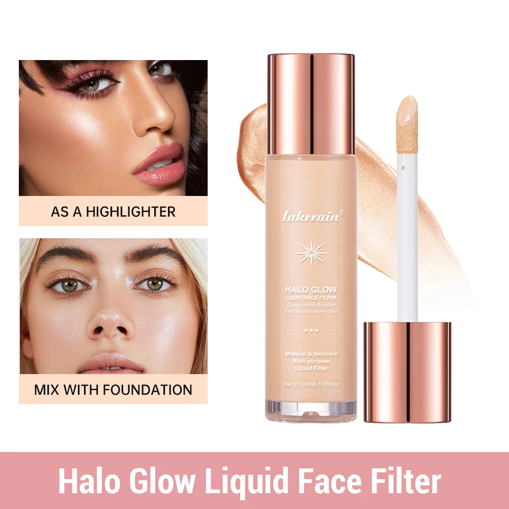 Halo Glow Liquid Filter Liquid Highlighter Face Contouring Pearlescent Makeup Brightener Bronzer Glow Body Face Contour Shimmer - Image 3