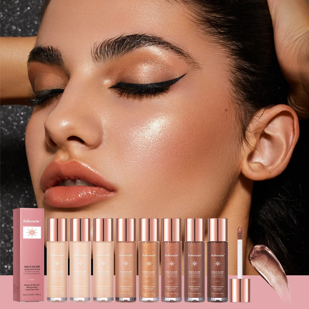 Halo Glow Liquid Filter Liquid Highlighter Face Contouring Pearlescent Makeup Brightener Bronzer Glow Body Face Contour Shimmer - Image 5