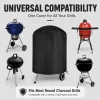 Heavy Duty Round Charcoal Grill Cover Outdoor Waterproof Smoker Protector Fit Holland Brinkmann Jenn Air Char Broil Kettle Grill