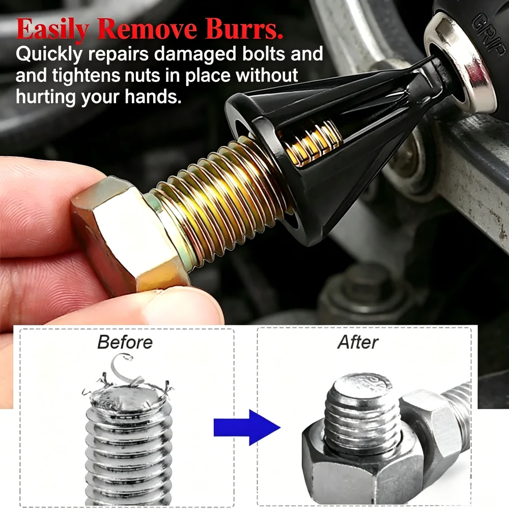 Hex/Triangle Handle 3-Blade External Chamfer Tool,Fast Deburring Drill Bit Accessory for Stainless Steel,Copper & Screw Trimming - Image 2