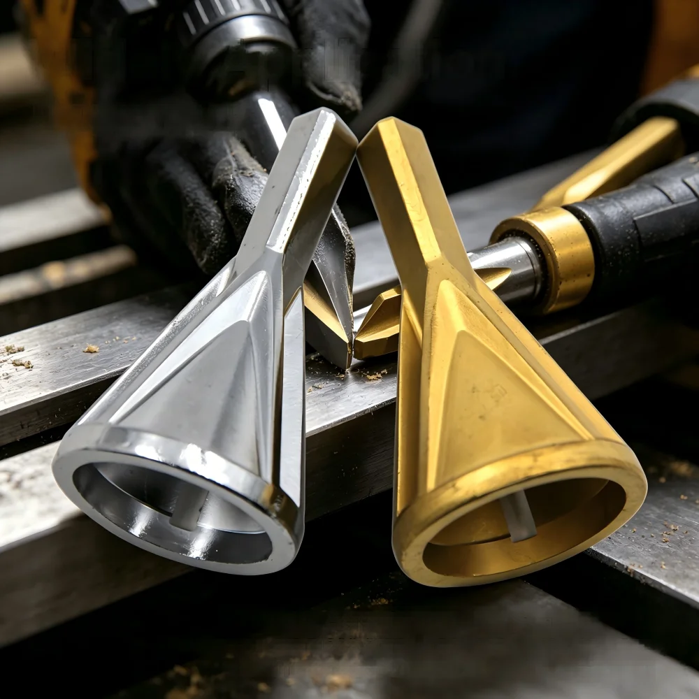 Hex/Triangle Handle 3-Blade External Chamfer Tool,Fast Deburring Drill Bit Accessory for Stainless Steel,Copper & Screw Trimming