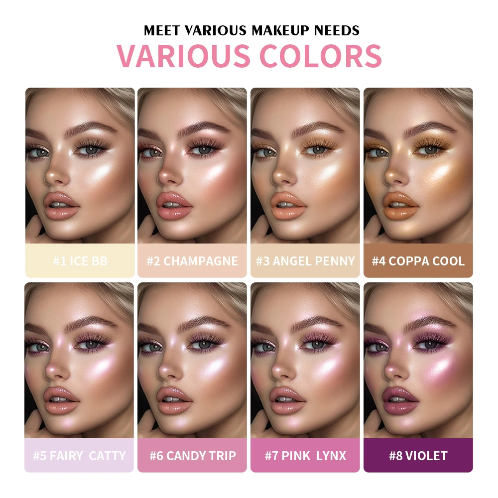 High Gloss Cement Case Cream Palette Set Makeup Matte & Shimmer Finishes with Pink Brown Nude Tones Long-Lasting Curve Case - Image 2