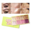 High Gloss Cement Case Cream Palette Set Makeup Matte & Shimmer Finishes with Pink Brown Nude Tones Long-Lasting Curve Case