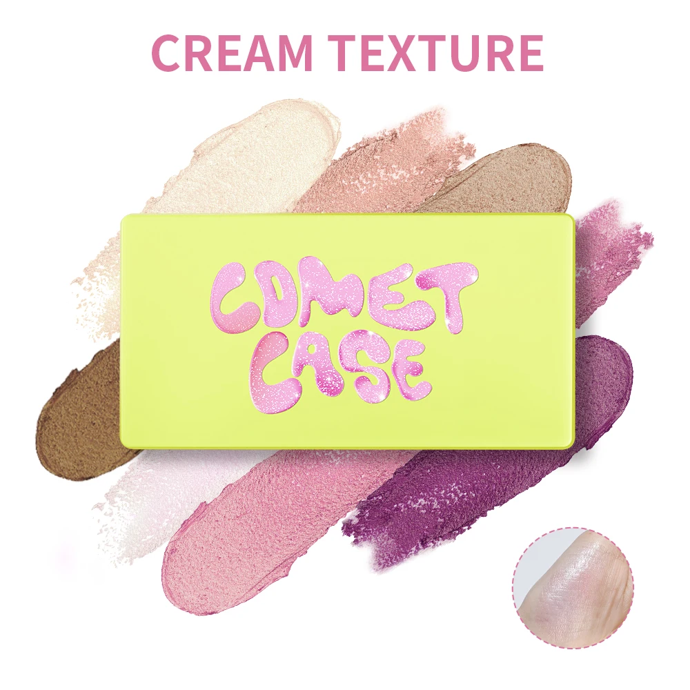 High Gloss Cement Case Cream Palette Set Makeup Matte & Shimmer Finishes with Pink Brown Nude Tones Long-Lasting Curve Case - Image 5