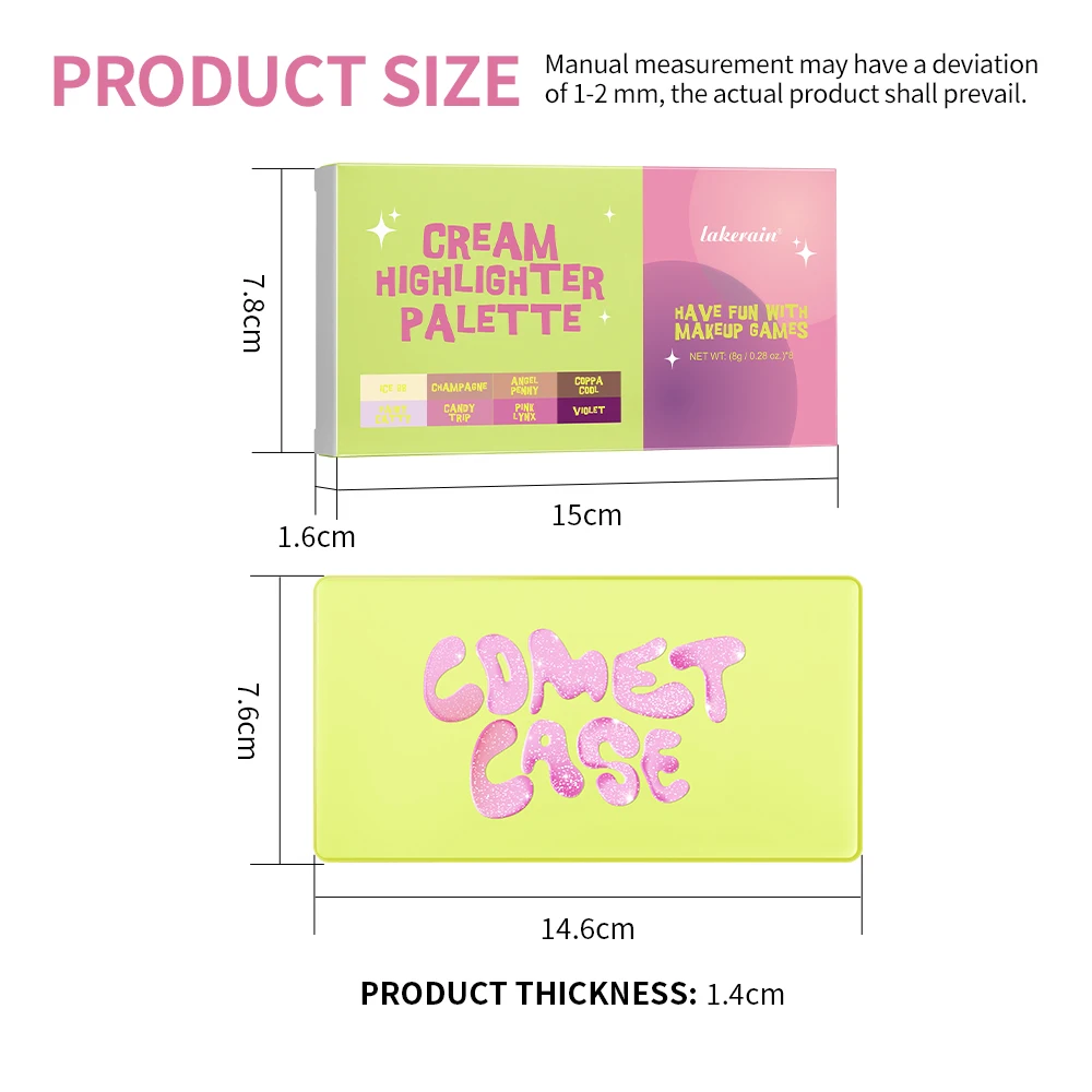 High Gloss Cement Case Cream Palette Set Makeup Matte & Shimmer Finishes with Pink Brown Nude Tones Long-Lasting Curve Case - Image 6