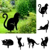 High Quality Metal Iron Art Outdoor Lawn Decoration Ground Inserted Pile Garden Ornaments Cat Metal Statues