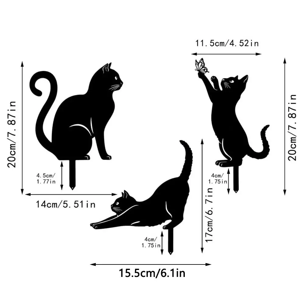 High Quality Metal Iron Art Outdoor Lawn Decoration Ground Inserted Pile Garden Ornaments Cat Metal Statues - Image 6
