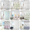 High Quality Mildew Proof Shower Curtain with 12 Hook Waterproof Bathroom Curtain PEVA Extra Long Printed Shower Curtain