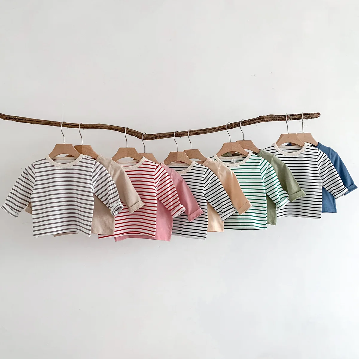 Infant Newborn Girls Boys Autumn Full Sleeve Striped Top Tees Kids Baby Casual Bottoming Shirts Toddler T-shirts Cotton Clothing - Image 2